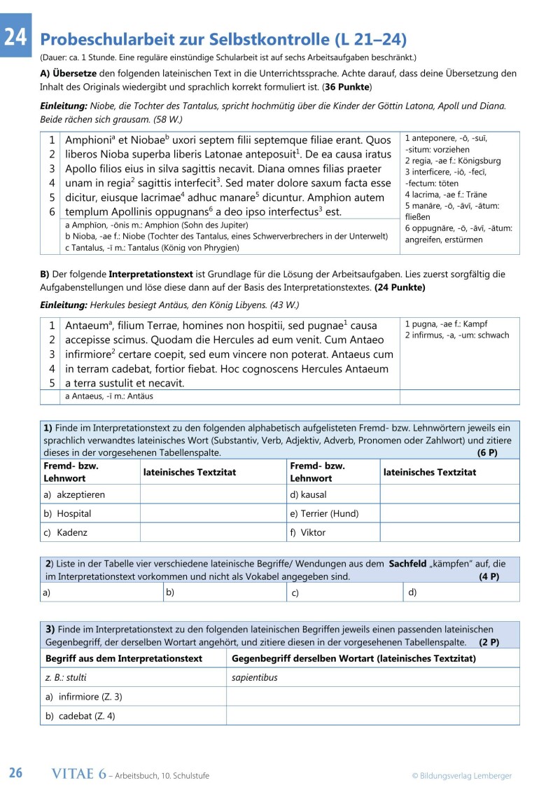 Vitae 6 / Schulbuch für die 6. Klasse Kurzlatein v1.1