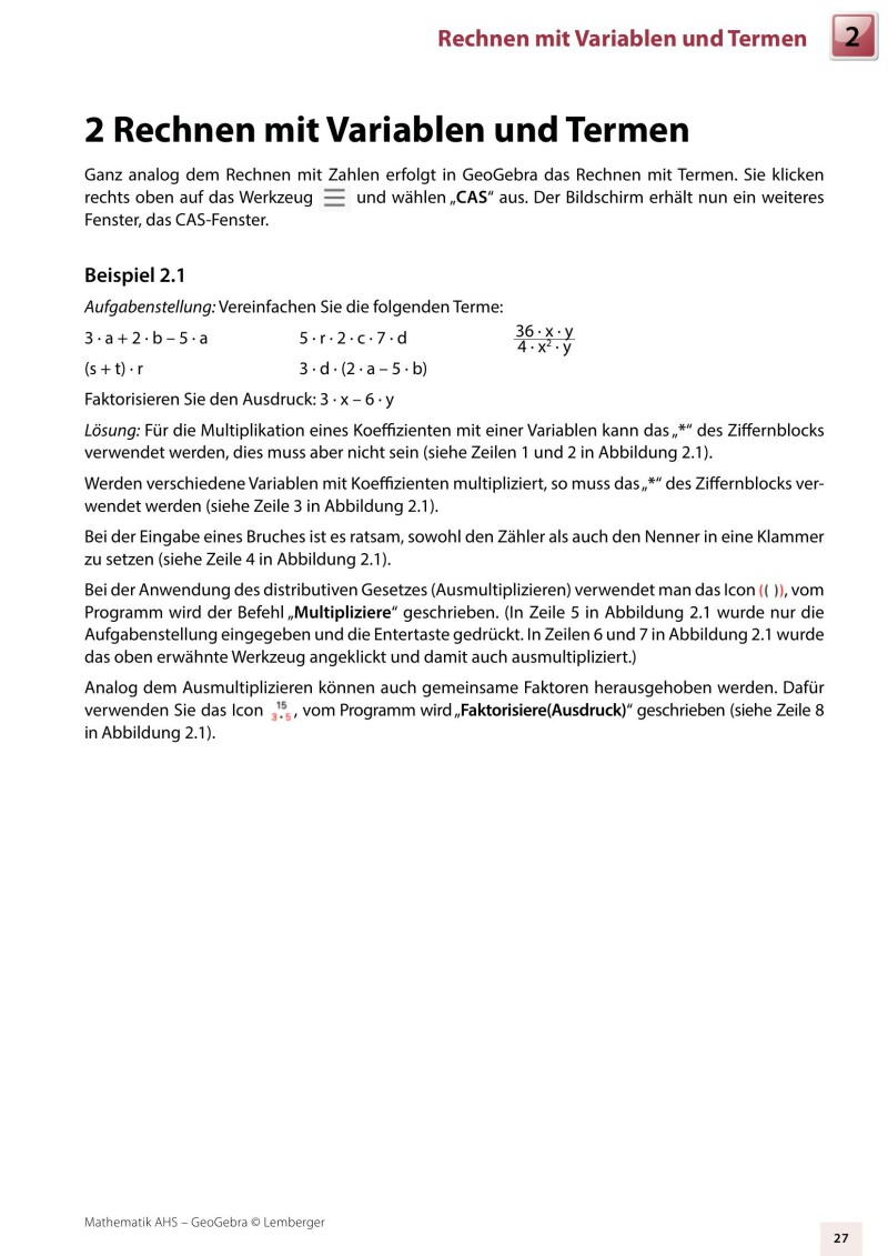 Mathematik AHS Oberstufe – Geogebra