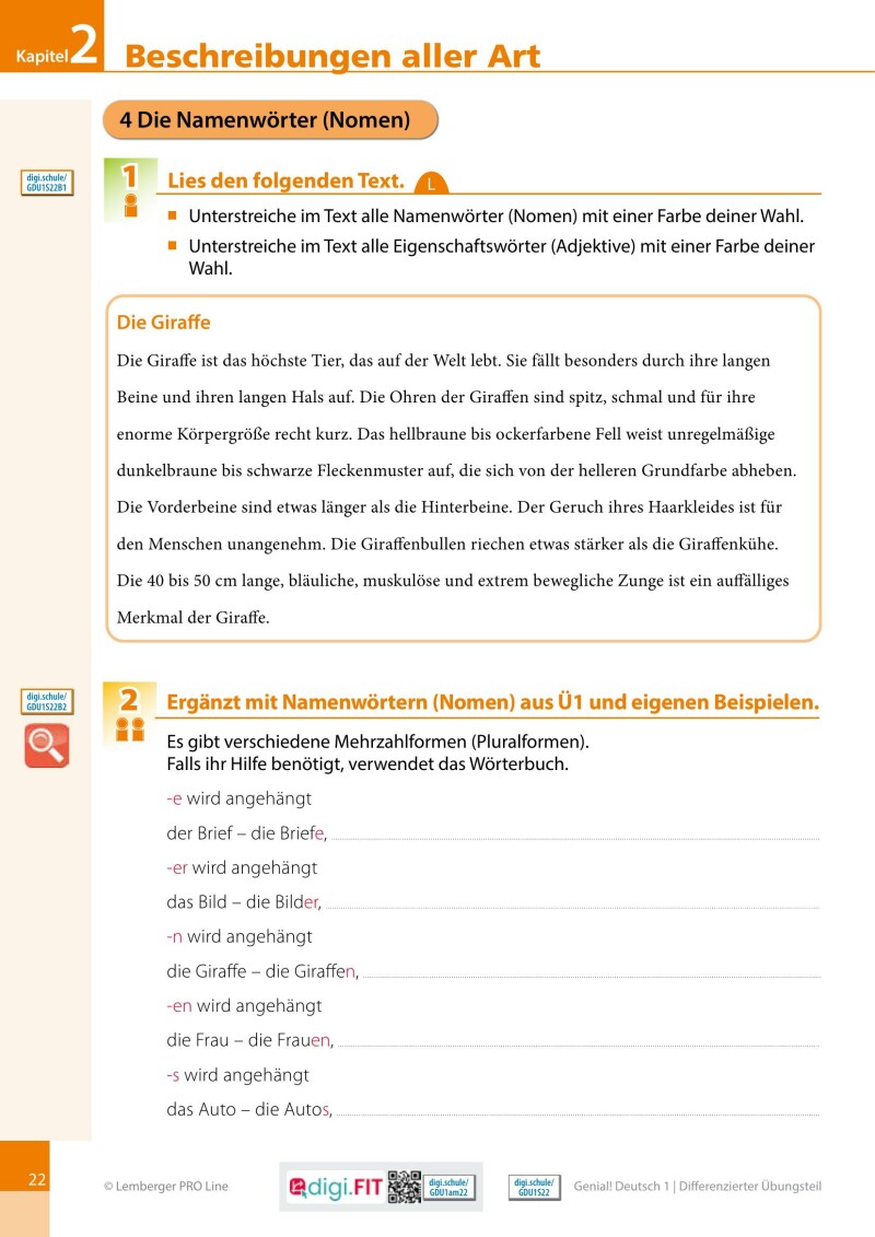 Genial! Deutsch 1 – Sprachbuch IKT LP’23 v.1.2 / Differenzierter Übungsteil mit Gratis E-Book; PLUS-Versionen mit der Vollversion eSquirrel