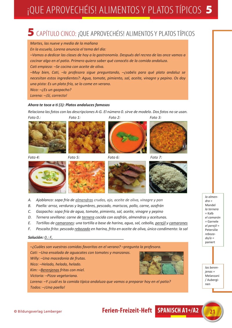 Spanisch – Ferien-Freizeit-Heft A1+/A2