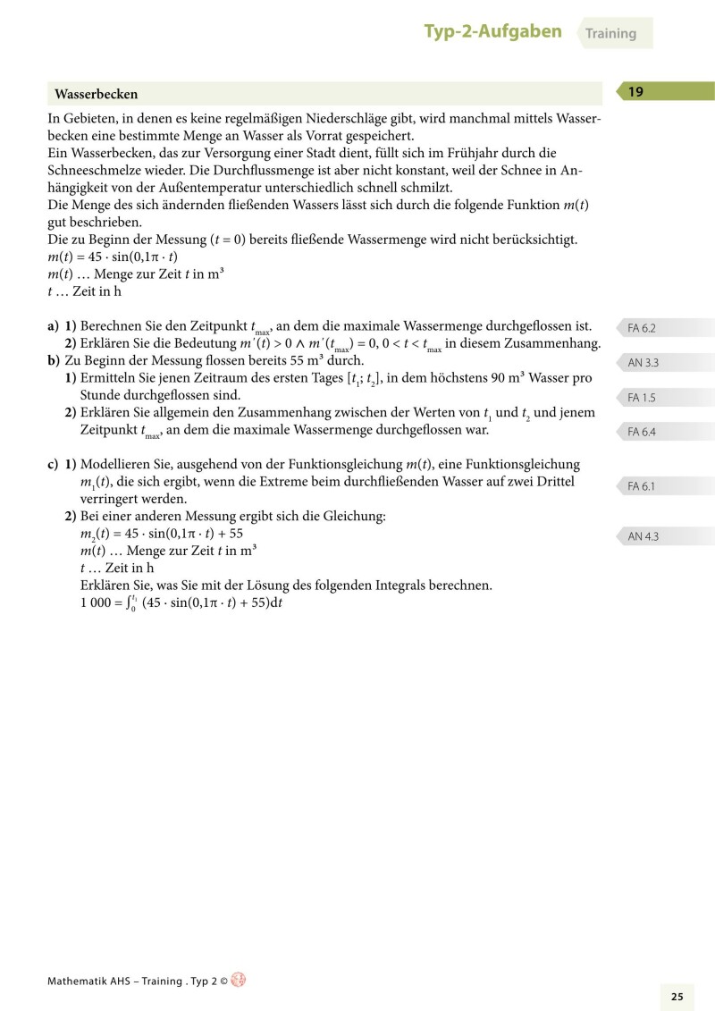 Grundkompetenzen Training Mathematik 12. Schulstufe - Typ 2-Aufgaben mit Lösungsteil