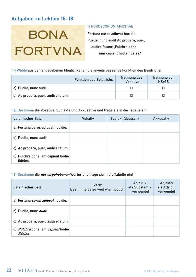 Vitae 5 / Ferienheft