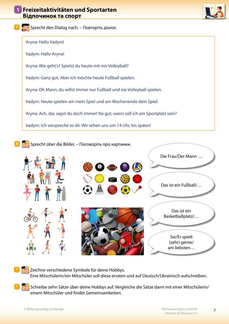 Trutnovskys sprachsensible Lernmaterialien für DaZ – Mehrsprachiges Lernheft 2 – Deutsch & Ukrainisch