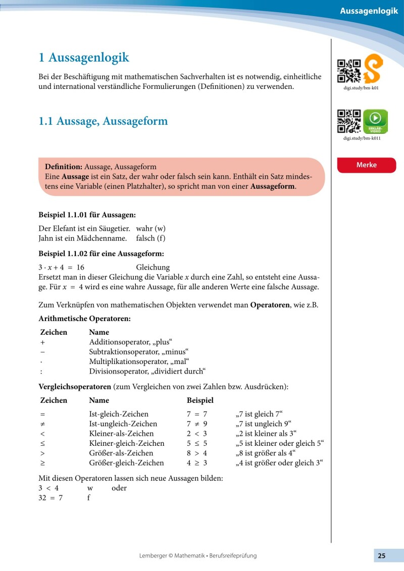 Berufsreifeprüfung Mathematik - Erarbeitungsteil BFI
