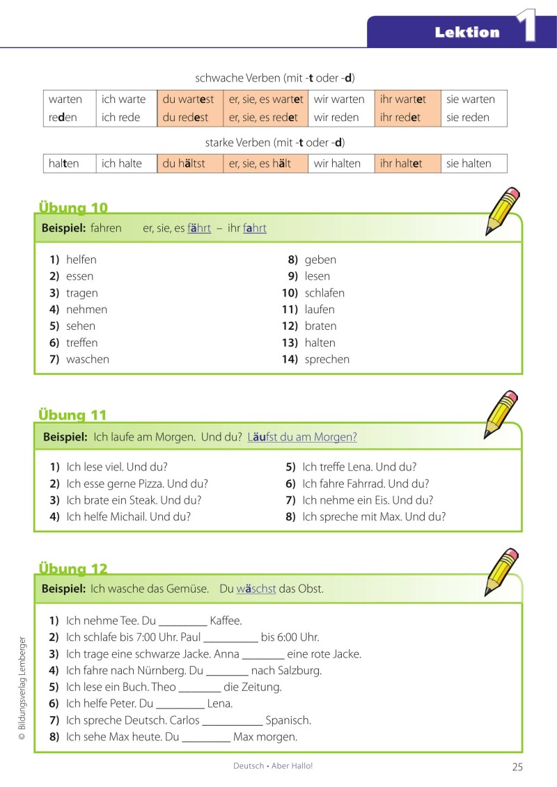 Deutsch - ABER HALLO! Grammatikübungen Grundstufe