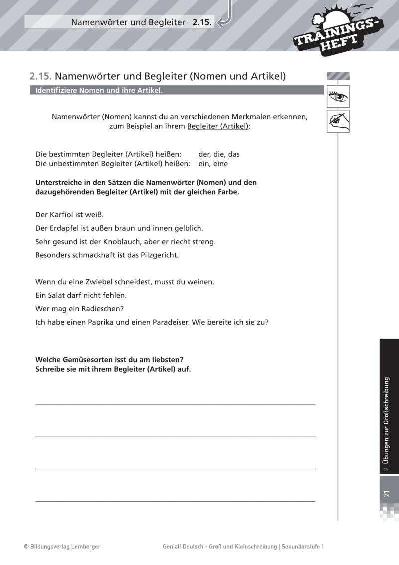 Genial! Deutsch – Trainingsheft Groß- und Kleinschreibung – Sek 1