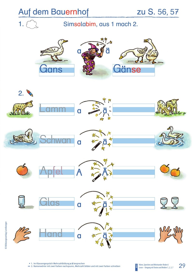 ABC der Tiere 1 - Schulbuch Kompaktausgabe: Lesen in Silben - Arbeitsheft - Teil B