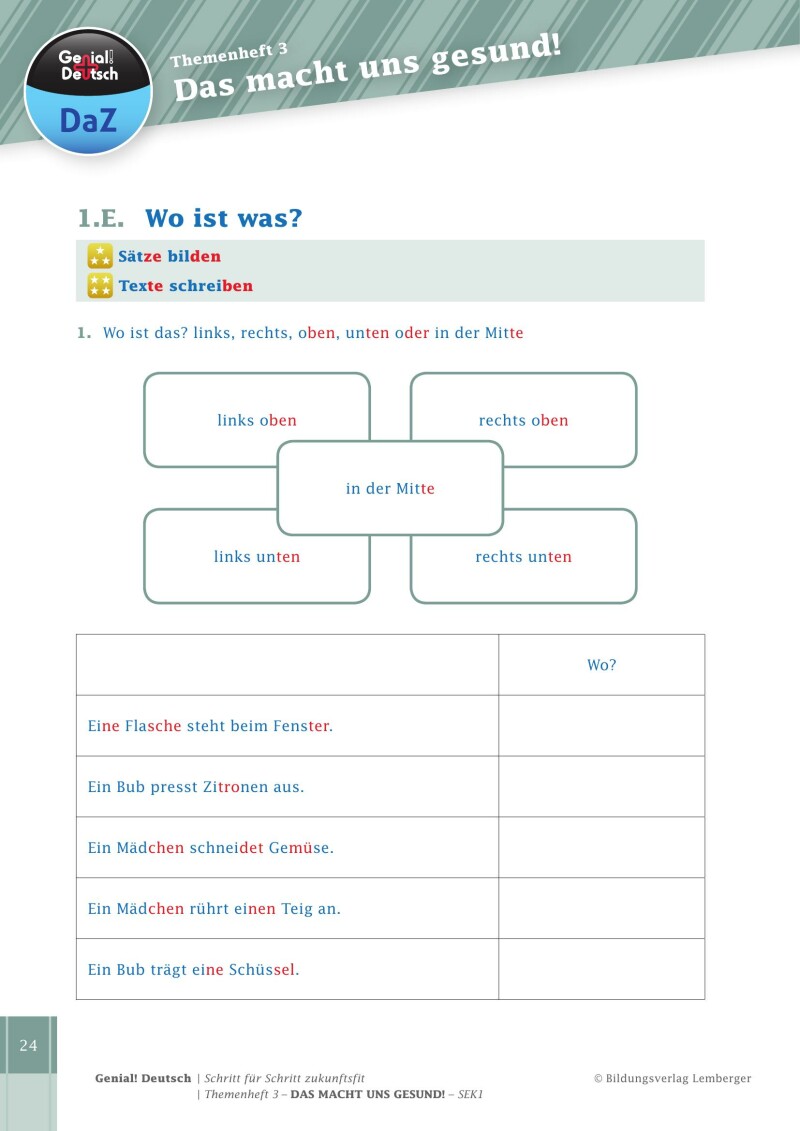 Genial! Deutsch DAZ - Schritt für Schritt zukunftsfit - Schulbuch - Themenheft 3 Sekundarstufe 1 - sibierte Ausgabe: Das macht uns gesund!
