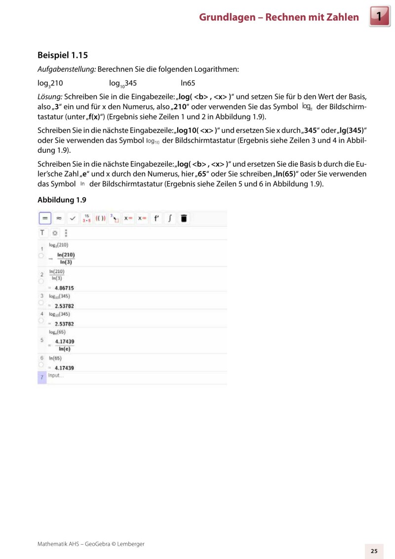 Mathematik AHS Oberstufe – Geogebra