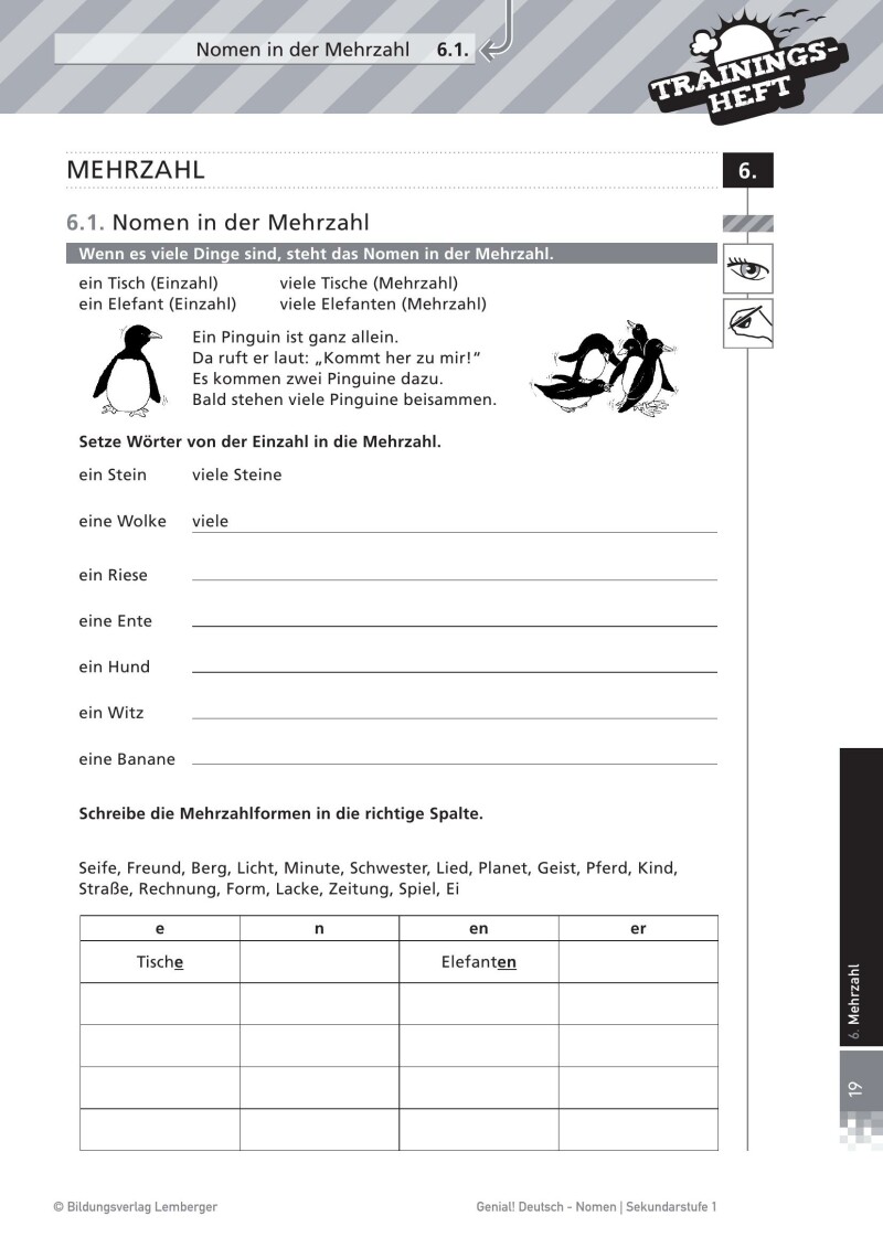 Genial! Deutsch – Trainingsheft Nomen – Sek 1