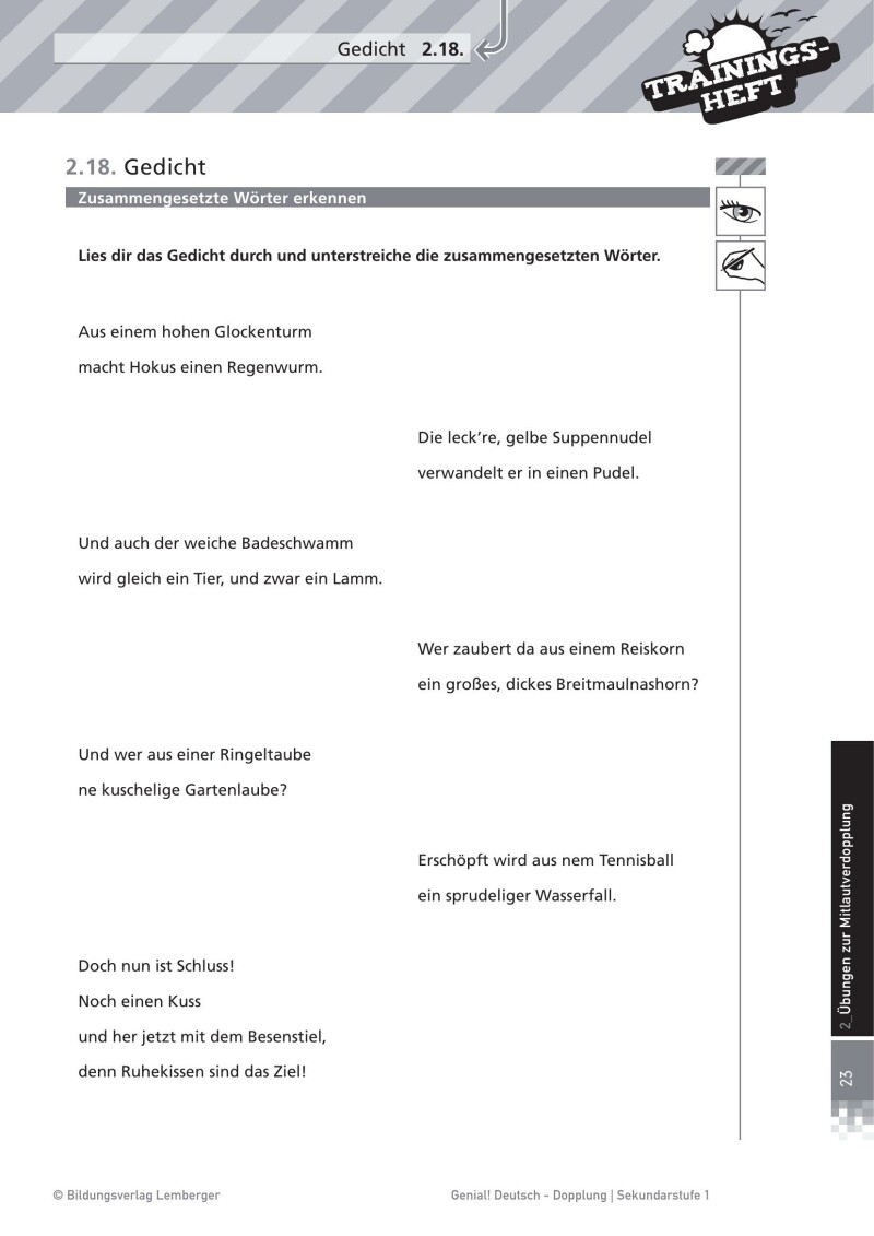 Genial! Deutsch – Trainingsheft Dopplung – Sek 1