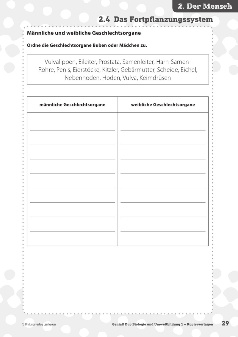 Genial! DUO Biologie 1_LP’23 – Kopiervorlagen