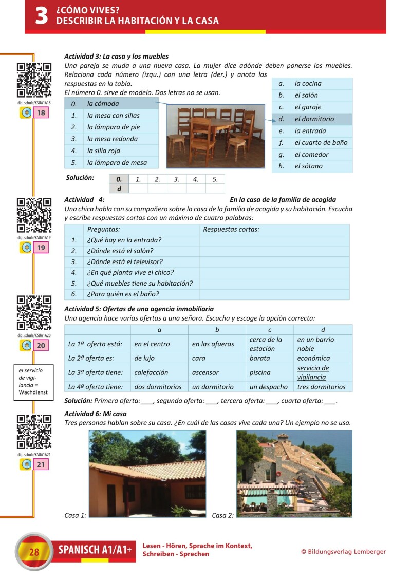 Spanisch A1/A1+ Hören-Lesen _Übungsbuch inkl. Audio-CD
