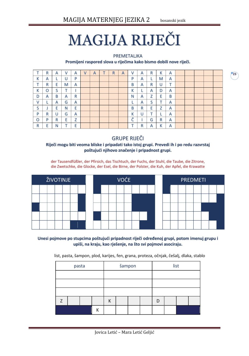 MAGIJA MATERNJEG JEZIKA 2 bosanski - DIE MAGIE DER MUTTERSPRACHE 2 bosnisch