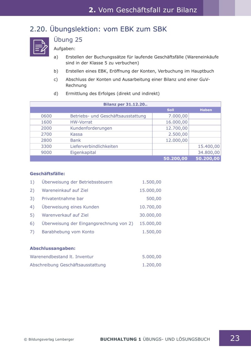 Buchhaltung 1 - Übungsbuch mit Lösungen