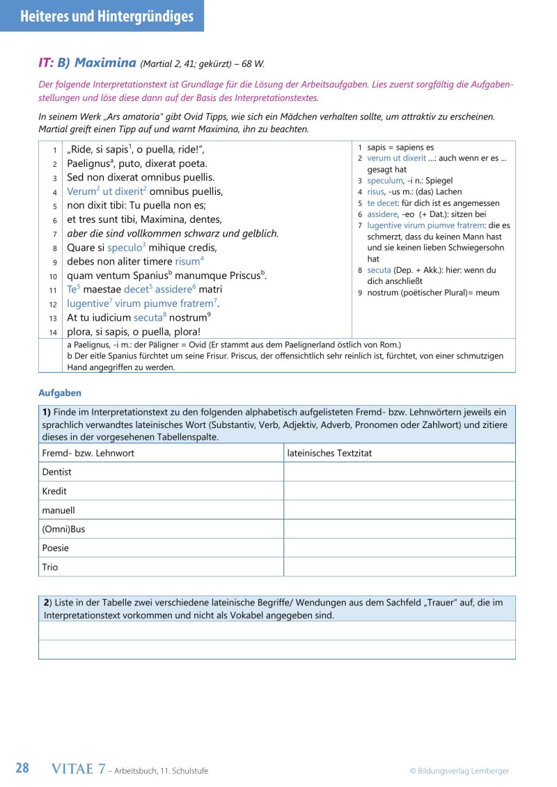 Vitae 7 / Schulbuch für die 7. Klasse_Kurzlatein LP’23 und mit Gratis digbi