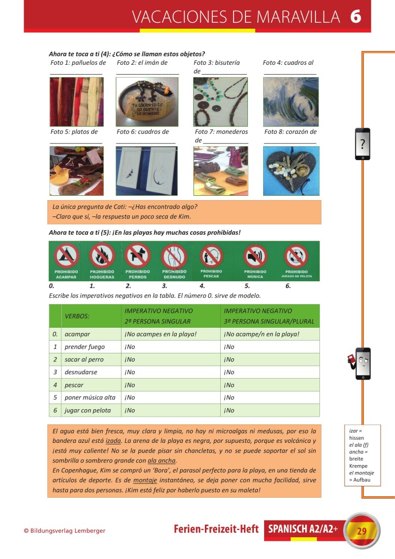 Spanisch – Ferien-Freizeit-Heft A2/A2+