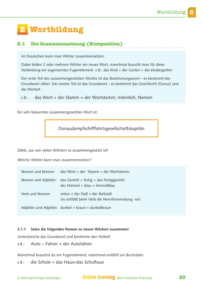 Kompetenz Lernen® - future training - Mein Deutsch-Training (mit Lösungen)