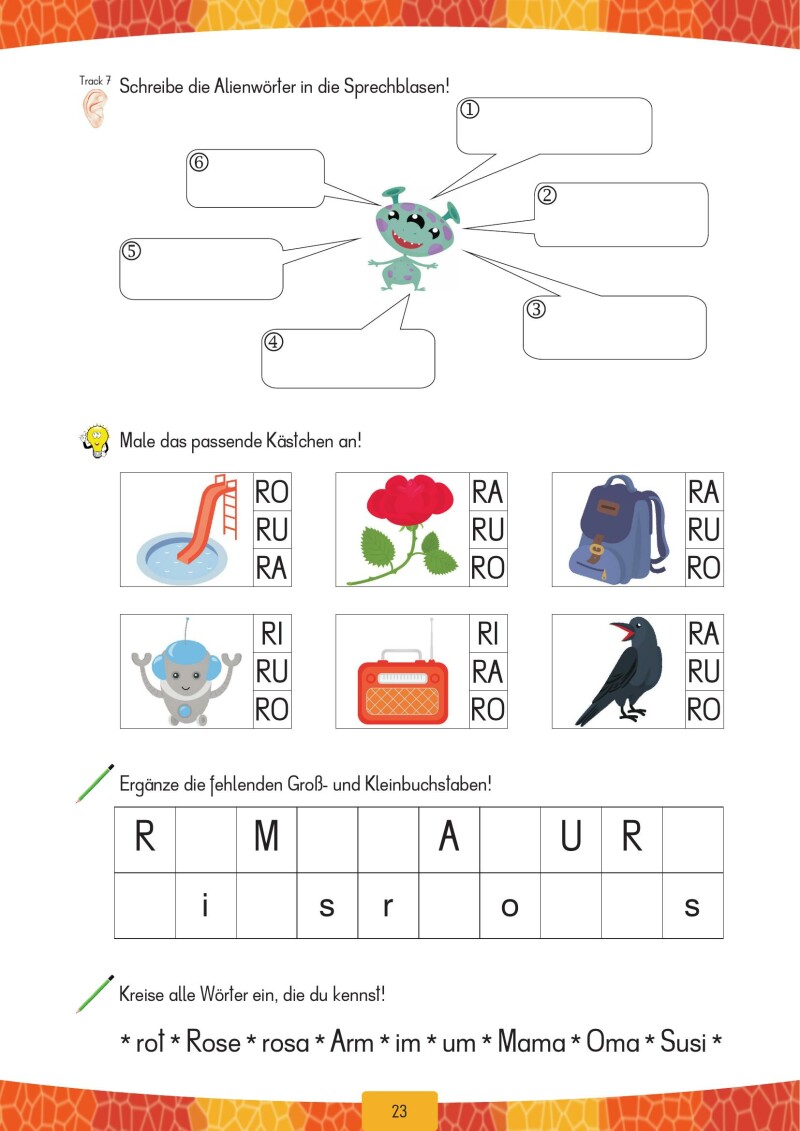 Buchstabenwelt - Arbeitsmaterial für Deutsch als Zweitsprache für die 1. und 2. Klasse Volksschule