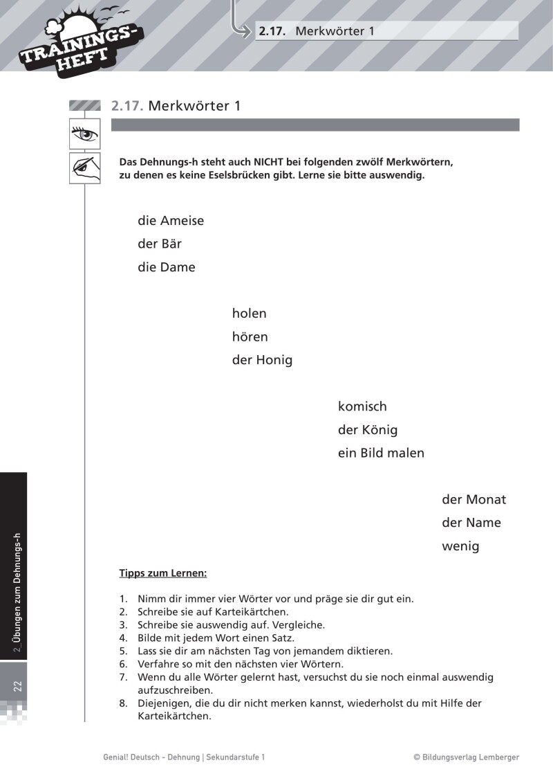 Genial! Deutsch – Trainingsheft Dehnung – Sek 1