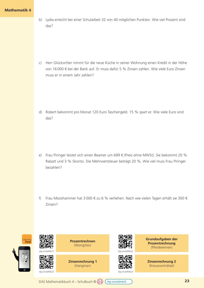 DAS Mathematikbuch 4 - Schulbuch IKT_Version 2.2: Mit Digitaler Grundbildung, Hörbuch, HÜ-/SÜ-Manager, Learning analytics, Lernvideos