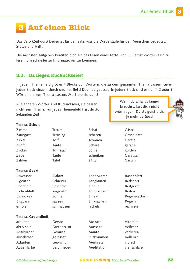 Kompetenz Lernen® - future training - Mein Lese-Training