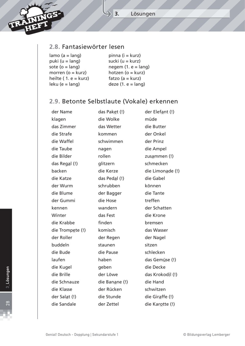 Genial! Deutsch – Trainingsheft Dopplung – Sek 1