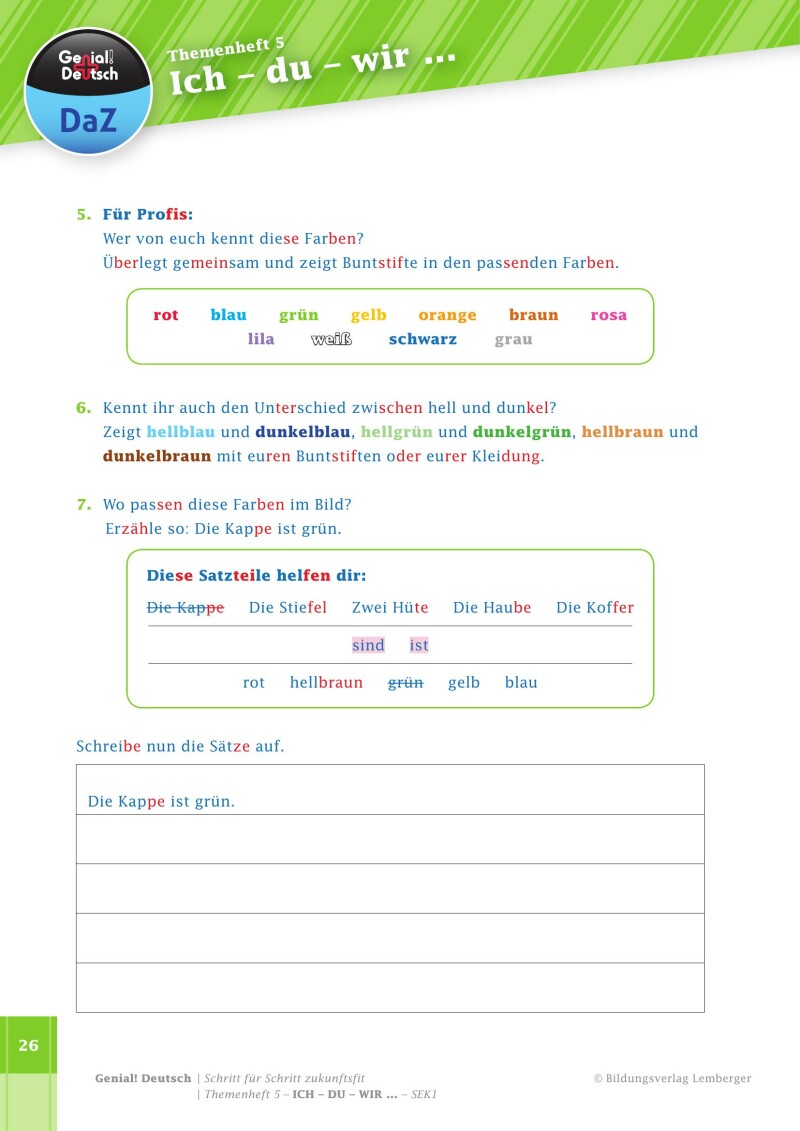 Genial! Deutsch DAZ - Schritt für Schritt zukunftsfit - Schulbuch - Themenheft 5 Sekundarstufe 1 - silbierte Ausgabe: Ich-du wir ...