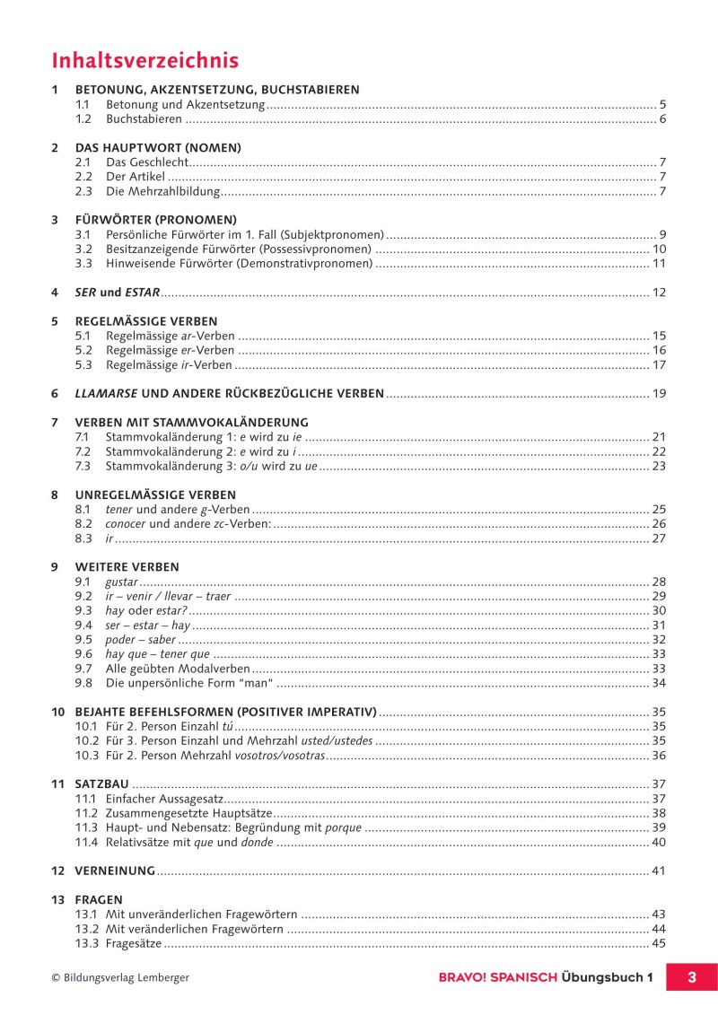 BRAVO – Spanisch Übungsbuch 1