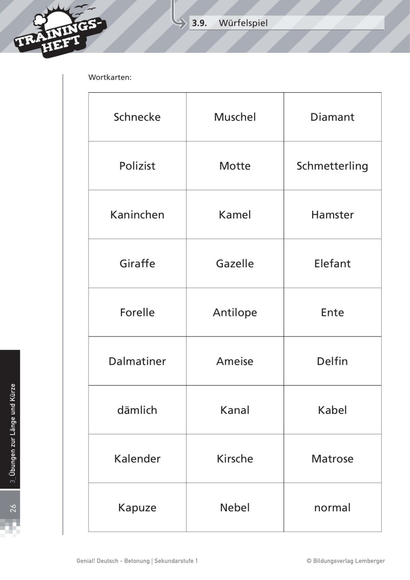 Genial! Deutsch – Trainingsheft Betonung – Sek 1