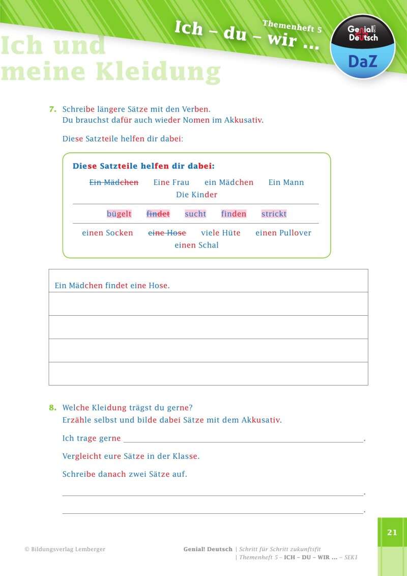 Genial! Deutsch DAZ - Schritt für Schritt zukunftsfit - Schulbuch - Themenheft 5 Sekundarstufe 1 - silbierte Ausgabe: Ich-du wir ...