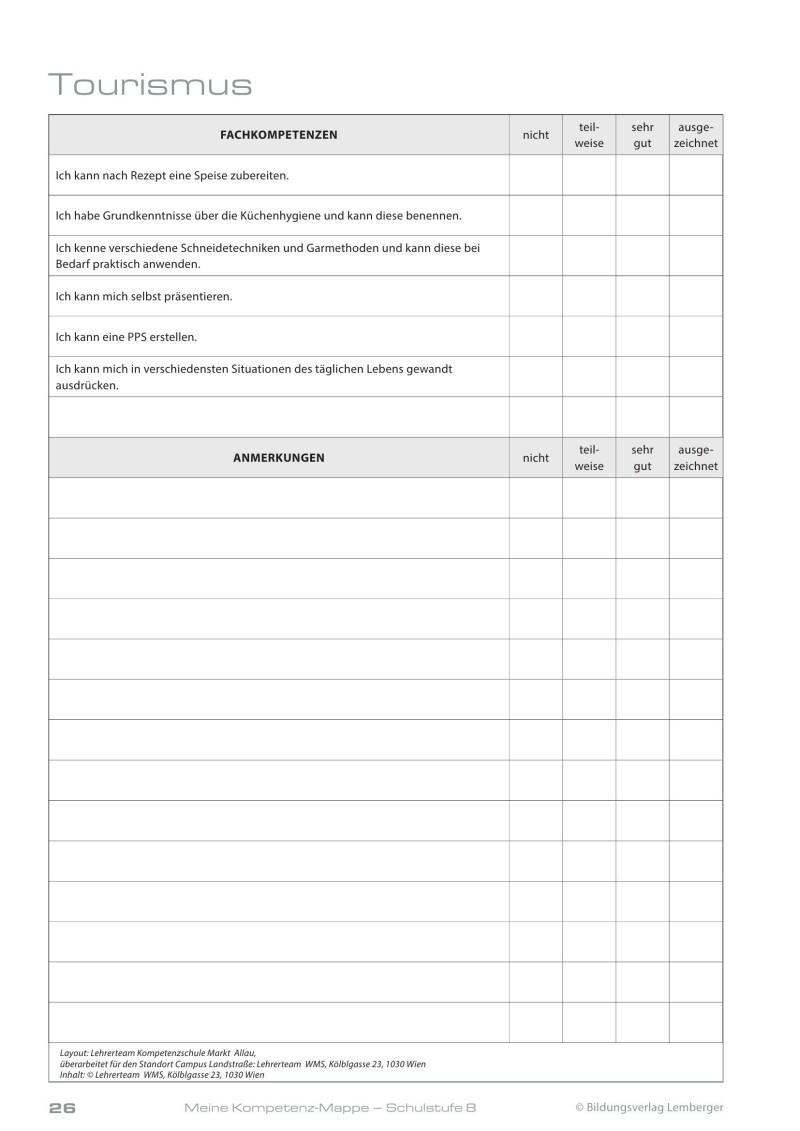 Kompetenz Lernen® - future training - Meine Kompetenz-Mappe 4. Klasse