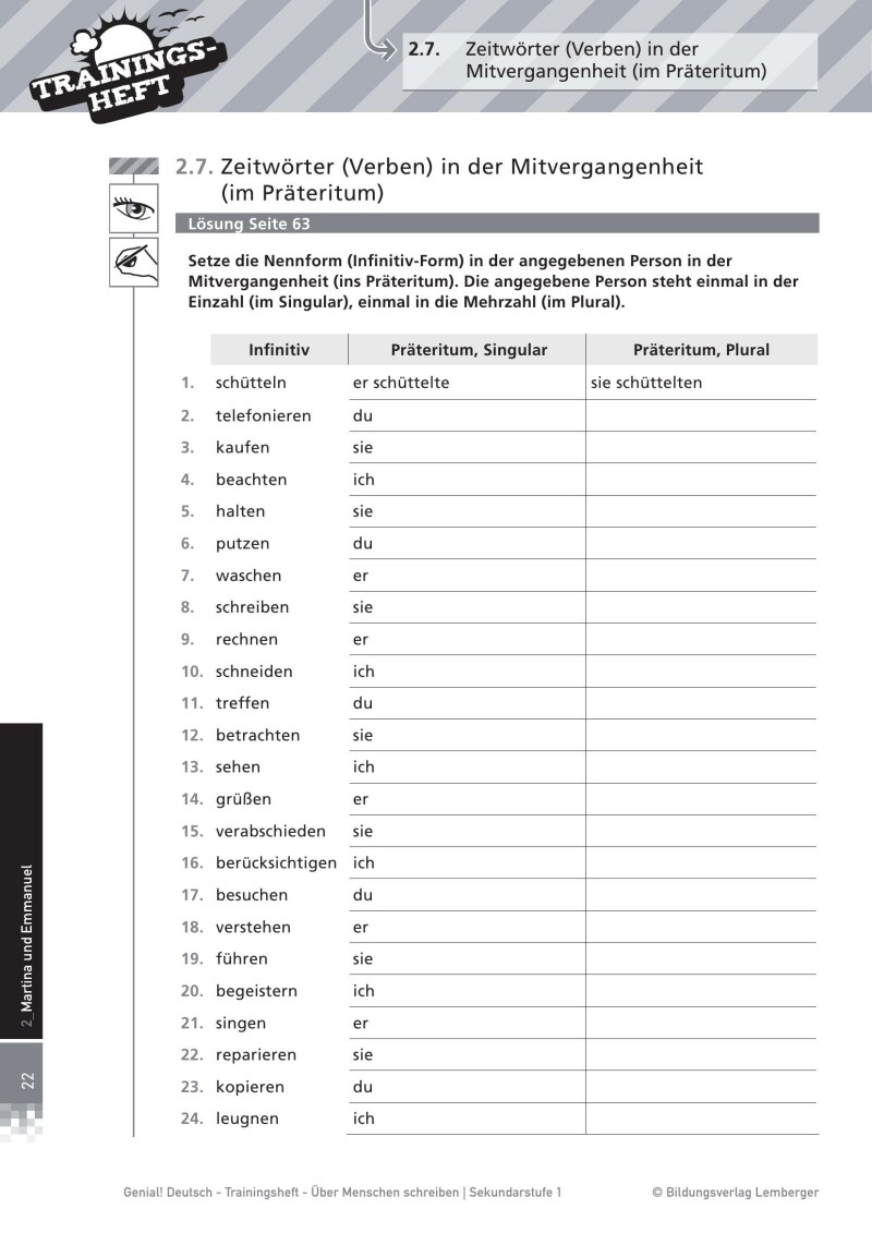 Genial! Deutsch – Trainingsheft Über Menschen schreiben: Schriftlich erzählen – Sek 1
