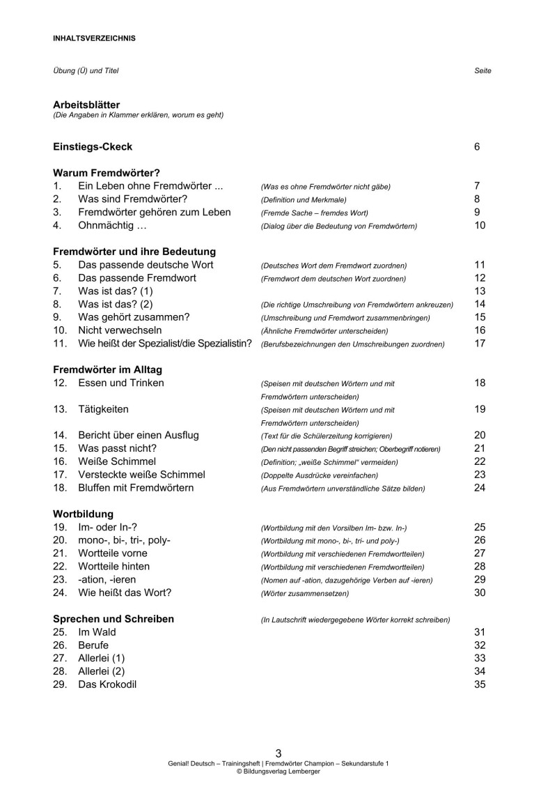 Genial! Deutsch – Trainingsheft Fremdwörter-Champion – Sek 1