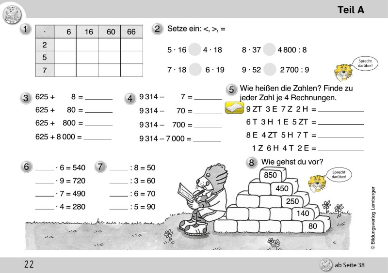 Mathetiger 4 NEU - Schulbuch Tigertrainer - Teil A (für das 1. Semester)
