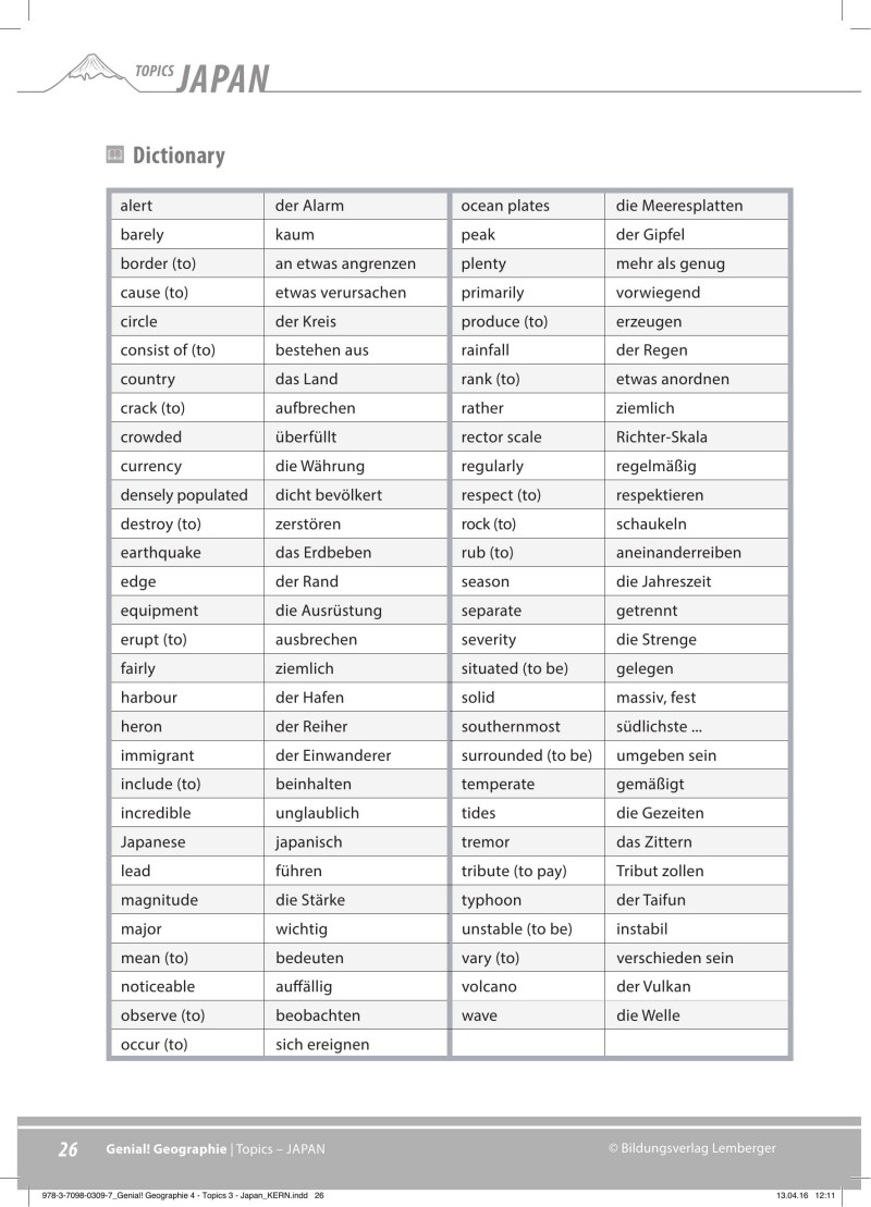 Genial! Geographie 4 - topics 3: Japan