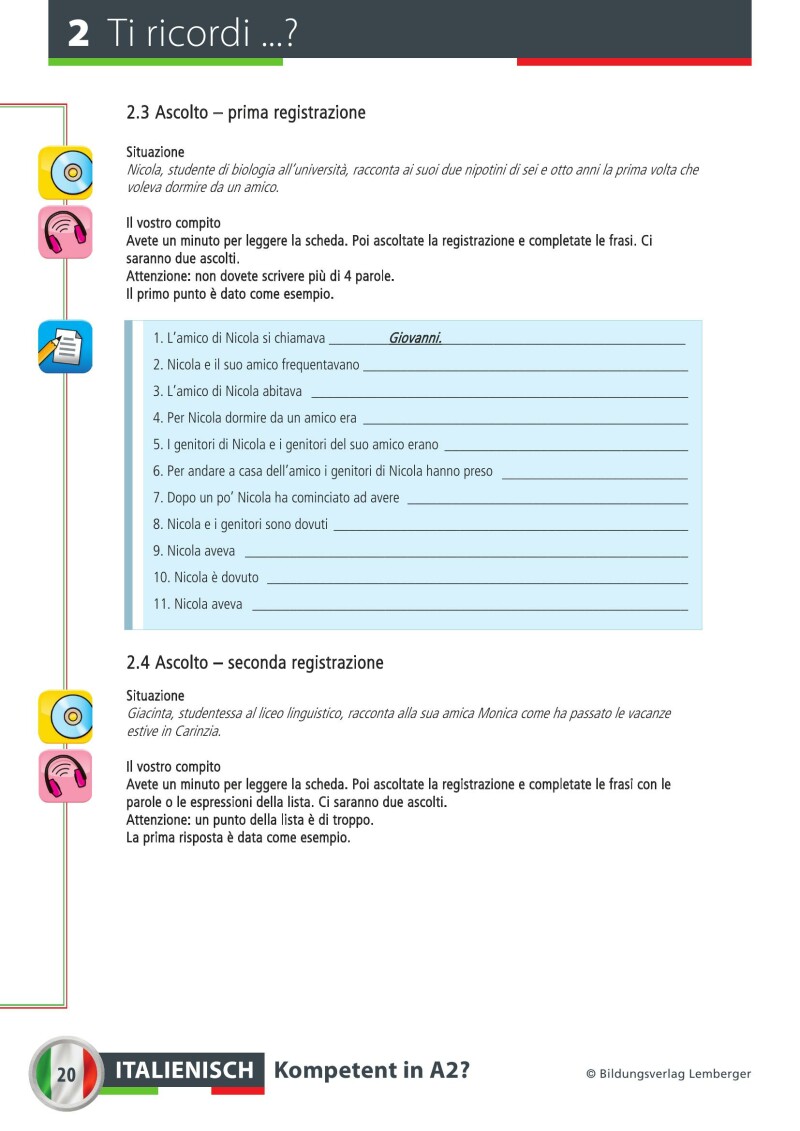 Italienisch Kompetent in A2? Arbeitsbuch inkl. Audio-CD