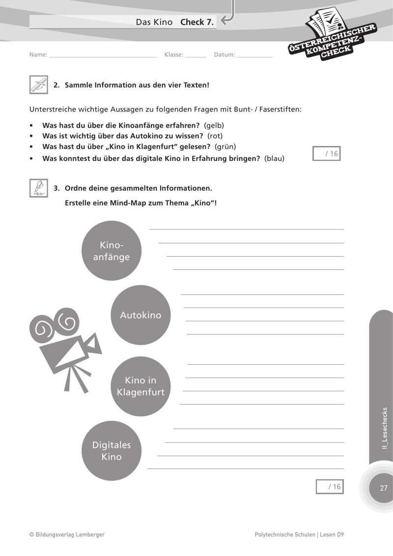 Genial! Deutsch – Evaluation: Österreichischer Kompetenz-Check Lesen D9, PTS