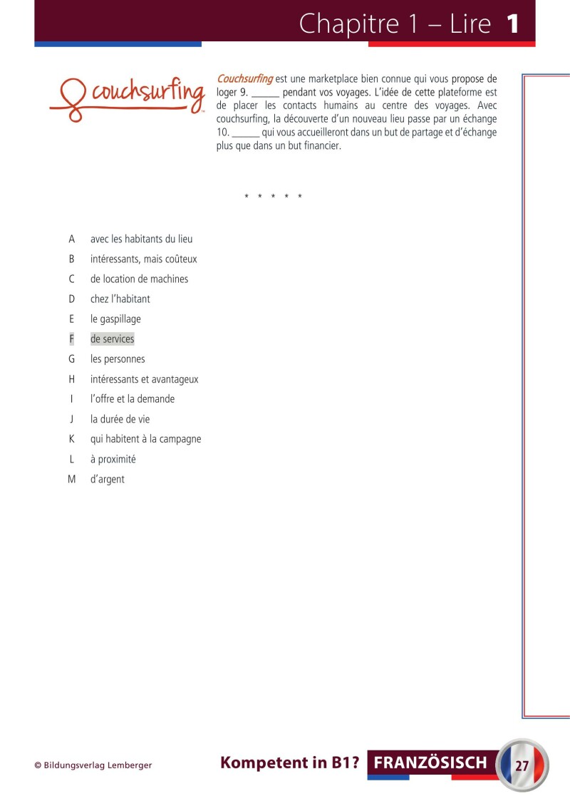 Französisch – Kompetent in B1?_Übungsbuch / mit Audio-Files; inkl. Audio-CD