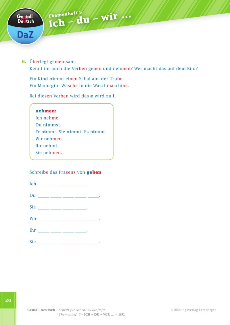 Genial! Deutsch DAZ - Schritt für Schritt zukunftsfit - Schulbuch - Themenheft 5 Sekundarstufe 1 - silbierte Ausgabe: Ich-du wir ...
