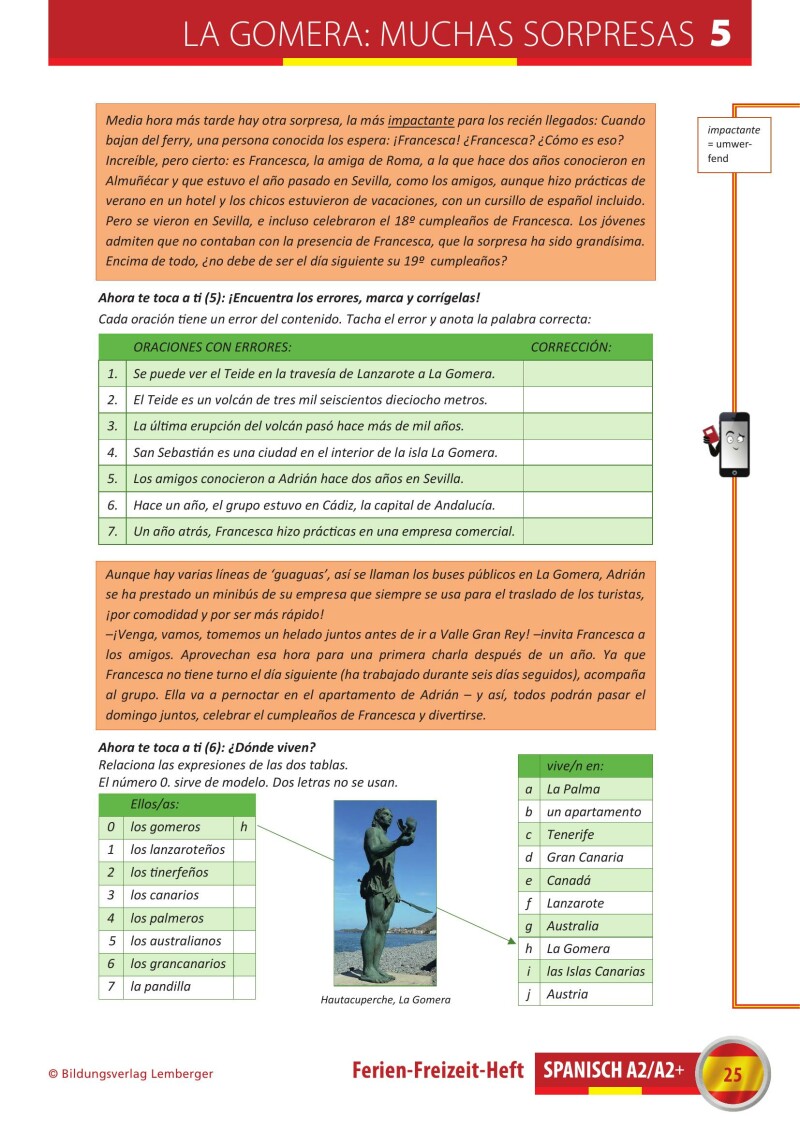 Spanisch – Ferien-Freizeit-Heft A2/A2+
