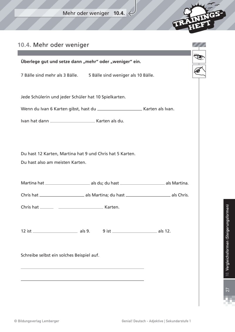 Genial! Deutsch – Trainingsheft Adjektive – Sek 1