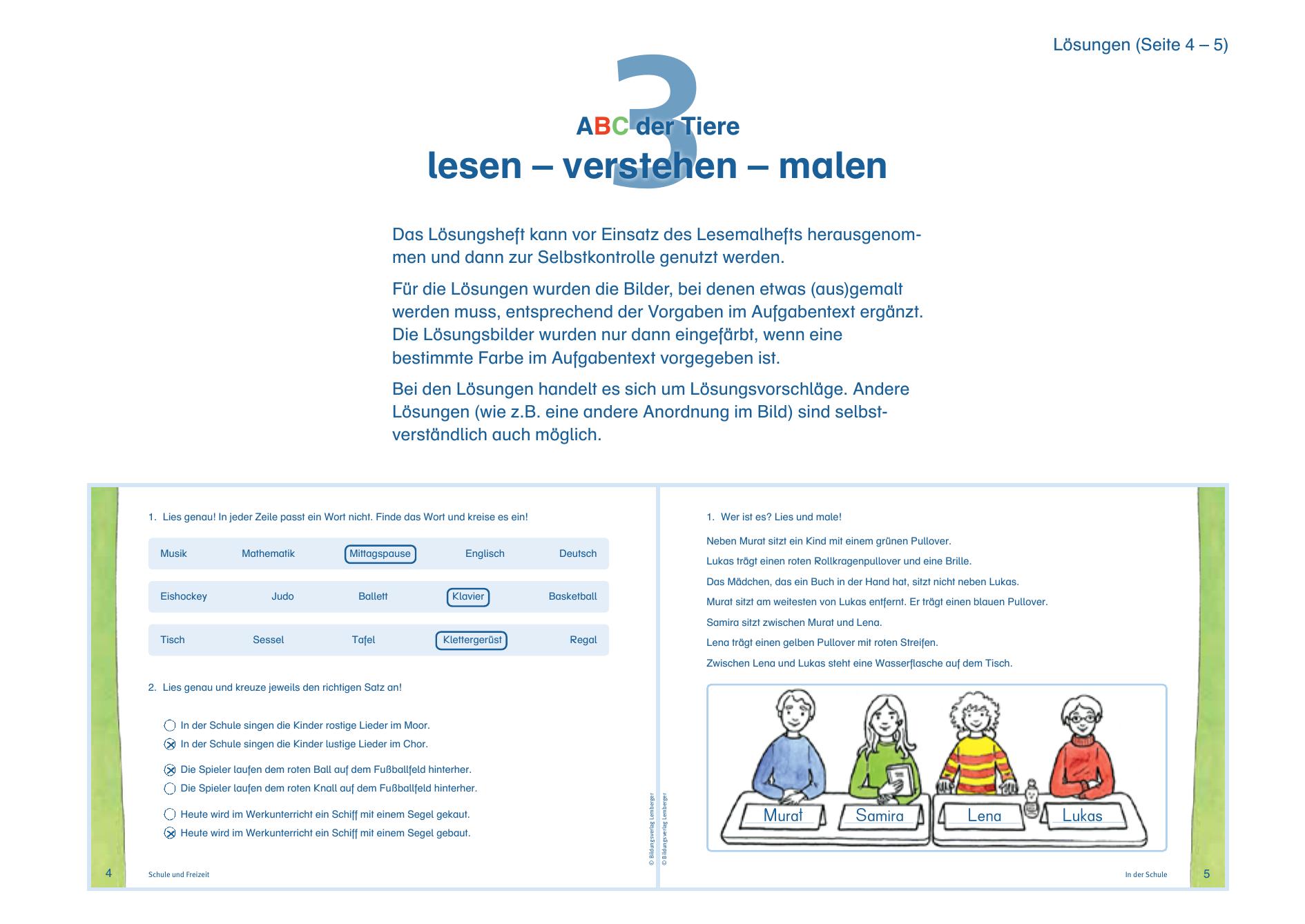 ABC der Tiere 3 – Schulbuch: lesen – verstehen – malen v1.1 / Lösungsheft v22