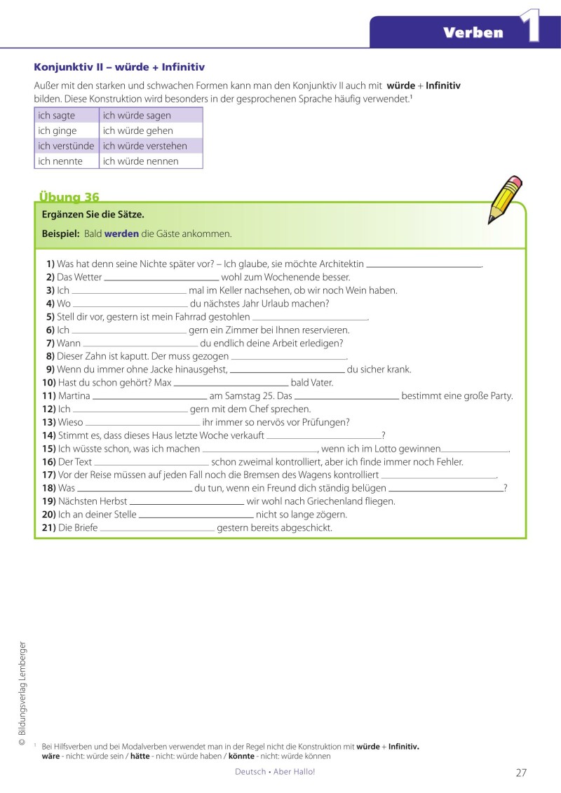 Deutsch - ABER HALLO! Grammatikübungen Oberstufe - Ausgabe für Österreich