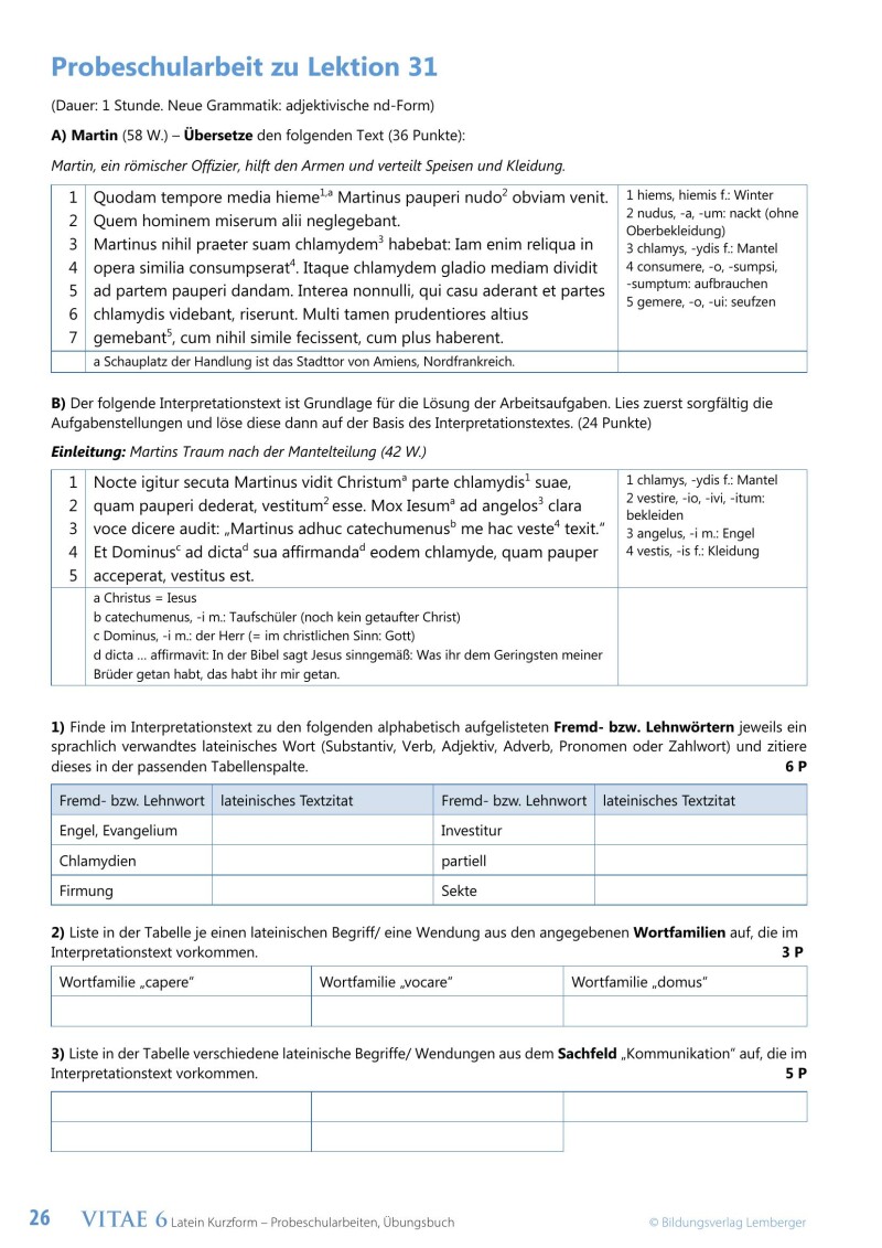 Vitae 6 / Probeschularbeiten