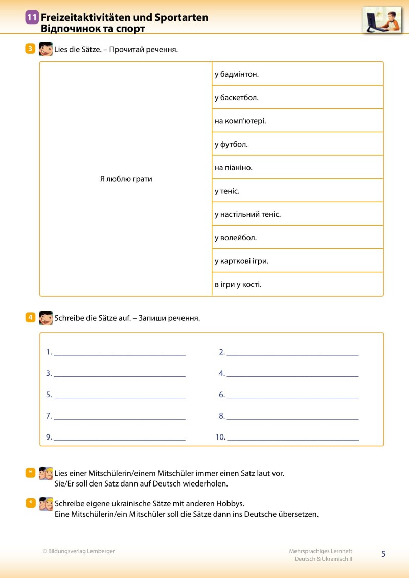 Trutnovskys sprachsensible Lernmaterialien für DaZ – Mehrsprachiges Lernheft 2 – Deutsch & Ukrainisch