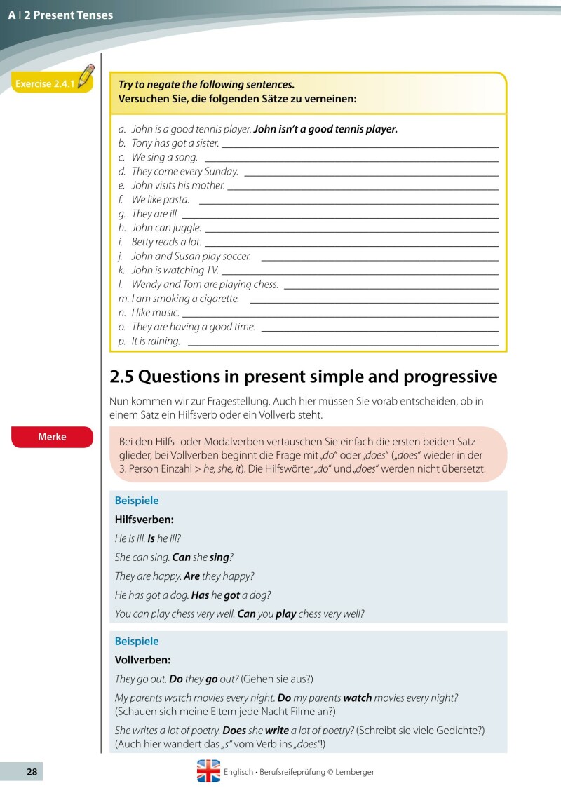 Berufsreifeprüfung Englisch - Erarbeitungsteil