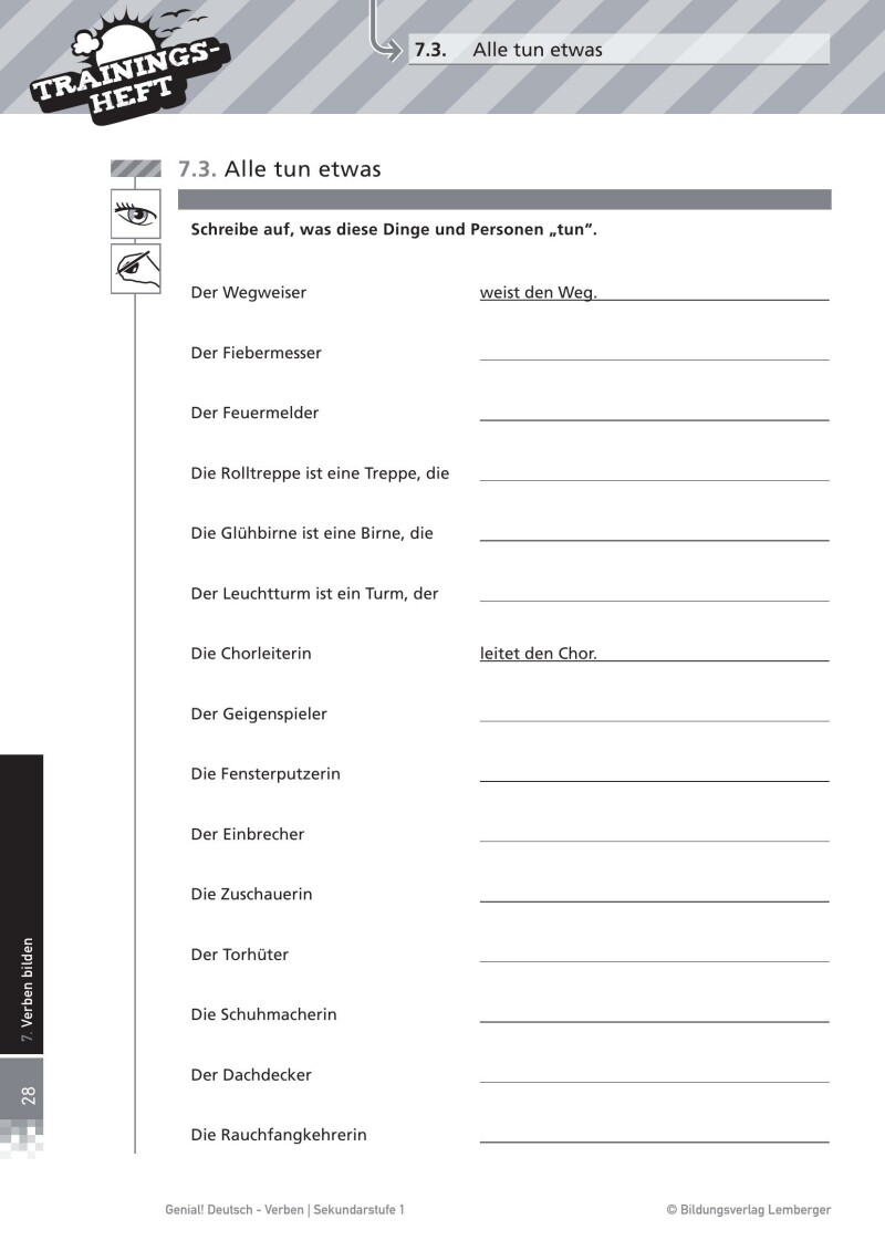 Genial! Deutsch – Trainingsheft Verben – Sek 1