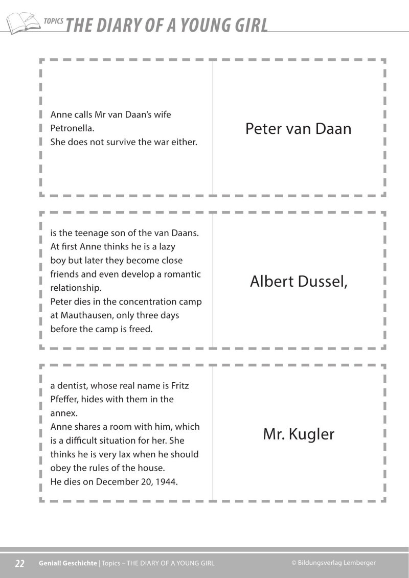 Genial! Geschichte 4 – topics 1: The Diary of Anne Frank
