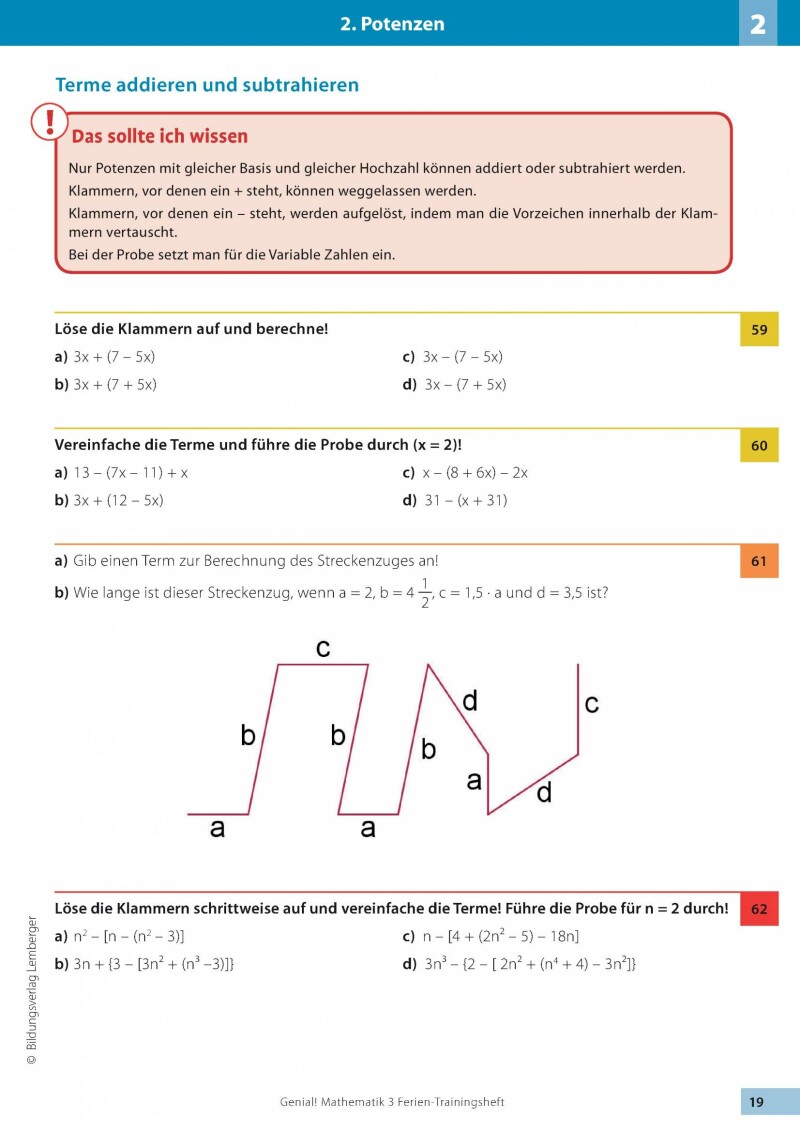 Genial! Mathematik 3 - Ich kann's!: Ferien-Trainings-Heft